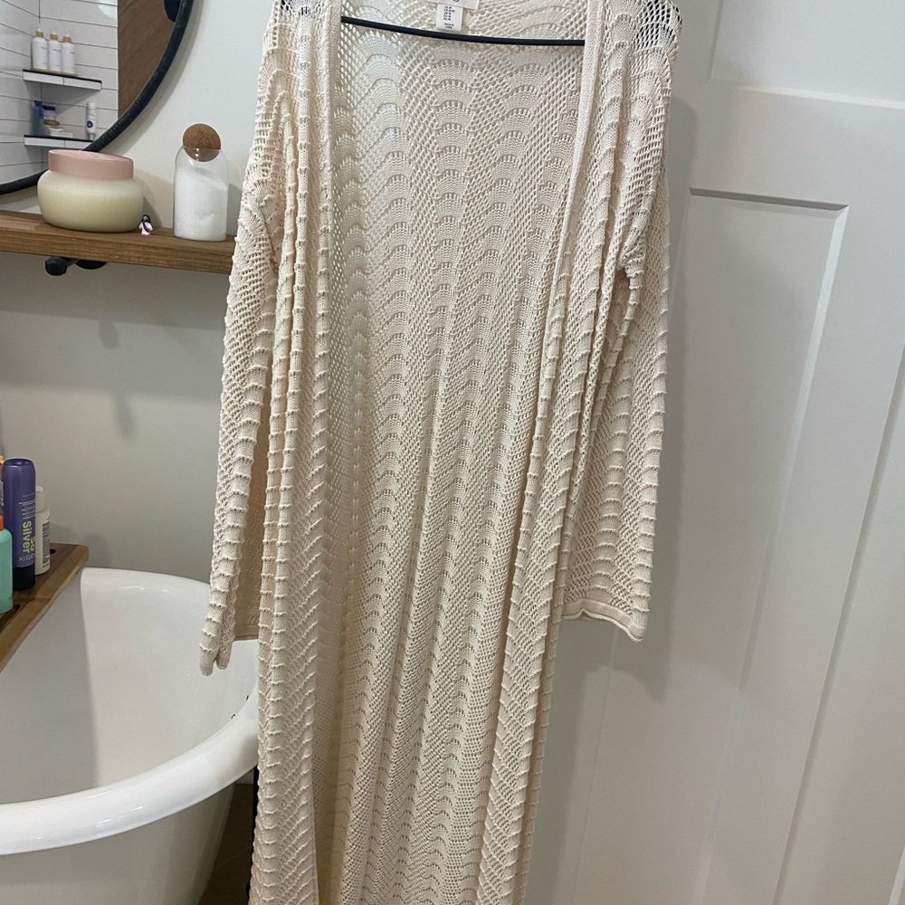 Jessica Simpson Cream Open-Knit Cardigan